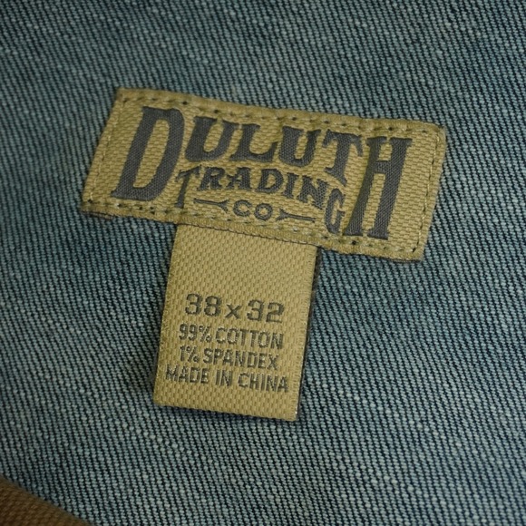 Duluth Trading Ballroom Flex Jeans Mens 38x32 Blue Straight Leg Stretch Denim - Picture 9 of 13